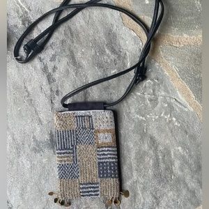 Free People Movement-Bobbi Beaded Crossbody-Stardust-Gold/Navy